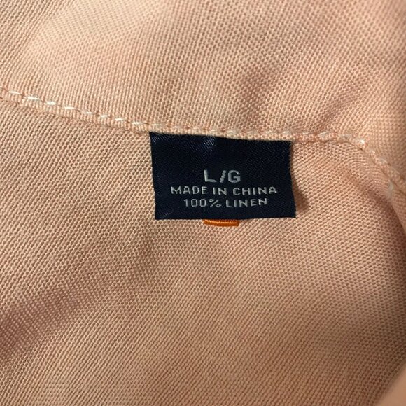 TOMMY BAHAMA - MEN'S LARGE - CORAL SHORT SLEEVE BUTTON UP LINEN SHIRT W/ POCKETS - Picture 5 of 5